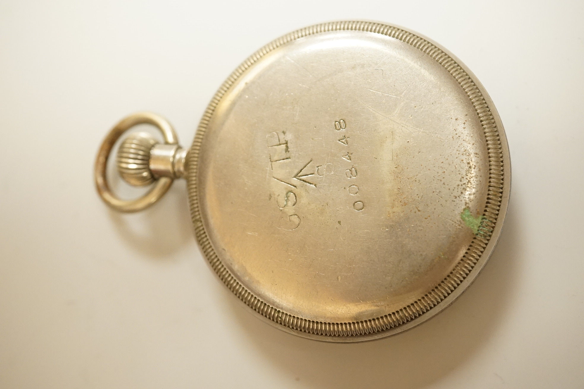A cased set of semi-precious handled butter knives, two Chinese pottery teapots, a stoneware box and a figure, etc.